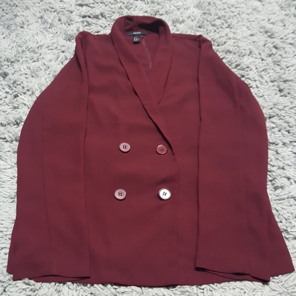 Forever 21 Lightweight maroon career blazer